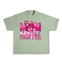 Oil Green My Mini Is a Fighter with Ribbon Urban Heavy Tee - texasbilliewilder