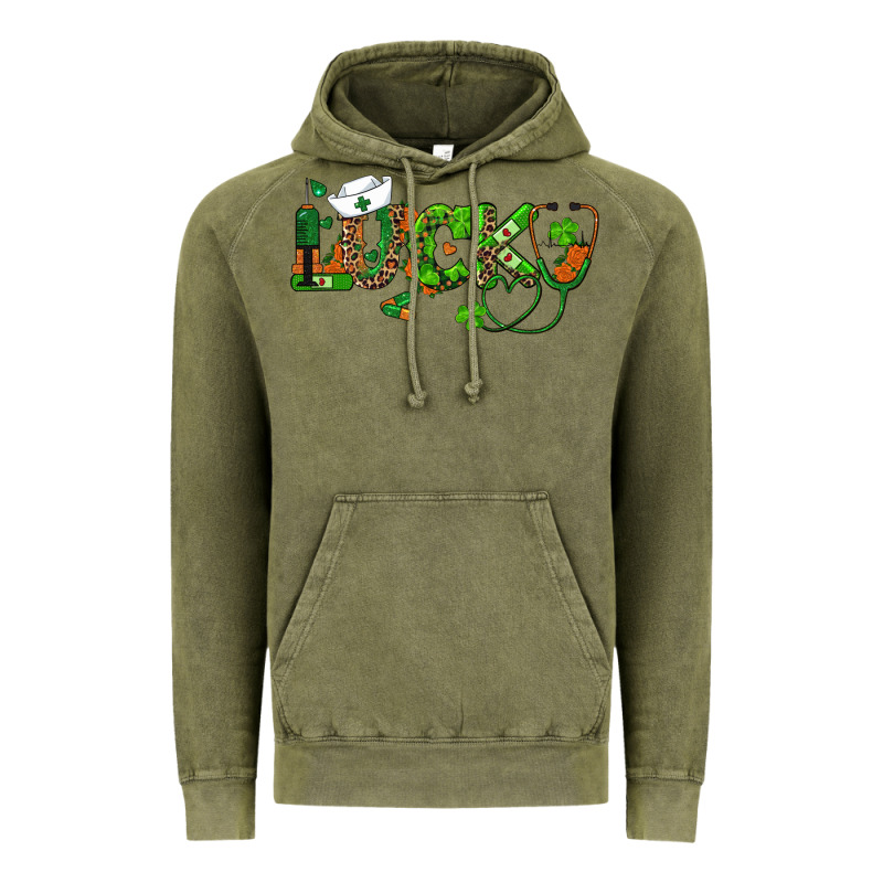 St Patricks Day Lucky Nurse Vintage Hoodie by RanaPortraitStore | Teevron