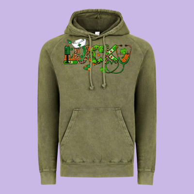 Vintage Hoodie st patricks day lucky nurse