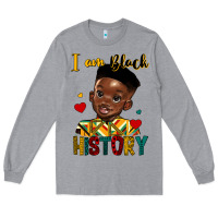 Heather Grey i am black history black boy Long Sleeve Tee - HRA Design Shop