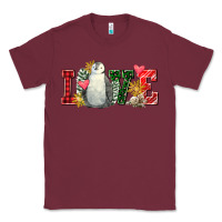Burgundy christmas penguin love Classic Tee - FaDigitalArtStudio