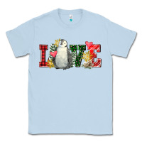 Dusty Blue christmas penguin love Classic Tee - FaDigitalArtStudio