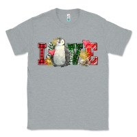 Heather Grey christmas penguin love Classic Tee - FaDigitalArtStudio