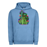 Pigment Pebble Blue Western Serape Cactus Urban Hoodie - Bettercallsaul