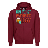 Burgundy my first father's day Zipper Hoodie - Artiststas