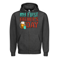 Charcoal Heather my first father's day Zipper Hoodie - Artiststas