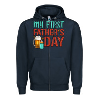 Navy my first father's day Zipper Hoodie - Artiststas