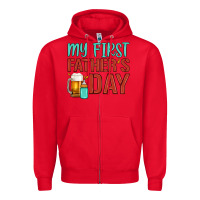 Red my first father's day Zipper Hoodie - Artiststas