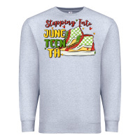 Heather Grey stepping into juneteenth Premium Sweatshirt - MaliasSmallBusiness