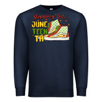 Navy stepping into juneteenth Premium Sweatshirt - MaliasSmallBusiness