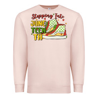 Pale Pink stepping into juneteenth Premium Sweatshirt - MaliasSmallBusiness