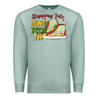 Seafoam stepping into juneteenth Premium Sweatshirt - MaliasSmallBusiness