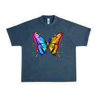 Midnight Navy rainbow butterfly Urban Heavy Tee - Zillion Design Studio