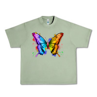 Oil Green rainbow butterfly Urban Heavy Tee - Zillion Design Studio