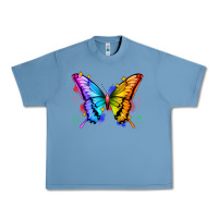 Pebble Blue rainbow butterfly Urban Heavy Tee - Zillion Design Studio