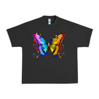 Pigment Black rainbow butterfly Urban Heavy Tee - Zillion Design Studio