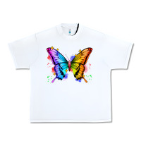 White rainbow butterfly Urban Heavy Tee - Zillion Design Studio