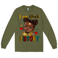 Army Green i am black history Long Sleeve Tee - HRA Design Shop