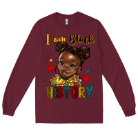 Burgundy i am black history Long Sleeve Tee - HRA Design Shop