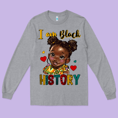 I Am Black History Long Sleeve Tee Designed By Hra Design Shop
