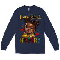 Navy i am black history Long Sleeve Tee - HRA Design Shop