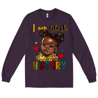 Plum i am black history Long Sleeve Tee - HRA Design Shop
