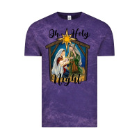 Cloud Purple oh holy night holy family Vintage Tee - RanaPortraitStore