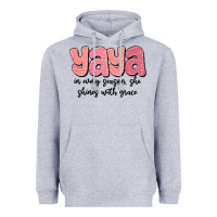 Heather Grey yaya in every season, she shines with grace Heavyweight Hoodie - MaliasSmallBusiness