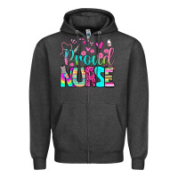 Charcoal Heather proud nurse Zipper Hoodie - BundleAndBundleShop