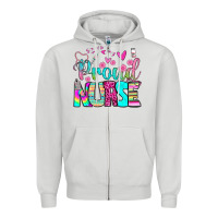 Dove Grey proud nurse Zipper Hoodie - BundleAndBundleShop