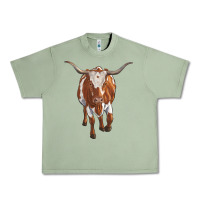 Oil Green longhorn cow Urban Heavy Tee - RanaPortraitStore
