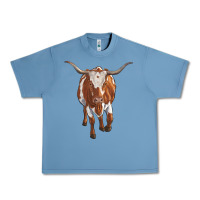 Pebble Blue longhorn cow Urban Heavy Tee - RanaPortraitStore