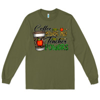 Army Green coffee gives me teacher powers Long Sleeve Tee - CowhideDigitalArt