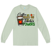 Matcha coffee gives me teacher powers Long Sleeve Tee - CowhideDigitalArt