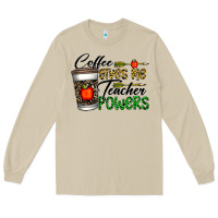 Mushroom coffee gives me teacher powers Long Sleeve Tee - CowhideDigitalArt