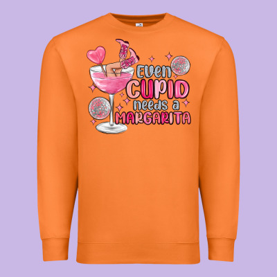 Even Cupid Needs A Margarita Premium Sweatshirt Designed By Maliassmallbusiness