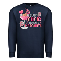 Navy even cupid needs a margarita Premium Sweatshirt - MaliasSmallBusiness