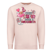 Pale Pink even cupid needs a margarita Premium Sweatshirt - MaliasSmallBusiness