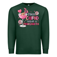 Sports Green even cupid needs a margarita Premium Sweatshirt - MaliasSmallBusiness