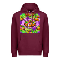 Burgundy Mardi Gras king cake seamless pattern Premium Hoodie - BundleAndBundleShop