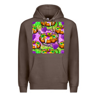Coffee Mardi Gras king cake seamless pattern Premium Hoodie - BundleAndBundleShop