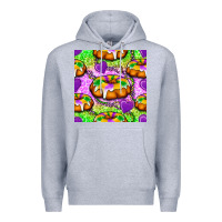 Heather Grey Mardi Gras king cake seamless pattern Premium Hoodie - BundleAndBundleShop