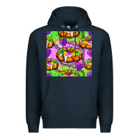 Navy Mardi Gras king cake seamless pattern Premium Hoodie - BundleAndBundleShop