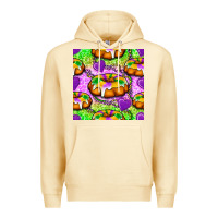 Pina Colada Mardi Gras king cake seamless pattern Premium Hoodie - BundleAndBundleShop