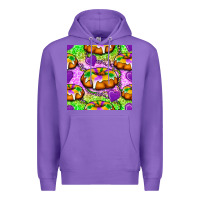 Purple Mardi Gras king cake seamless pattern Premium Hoodie - BundleAndBundleShop