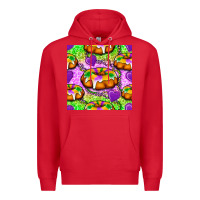 Red Mardi Gras king cake seamless pattern Premium Hoodie - BundleAndBundleShop
