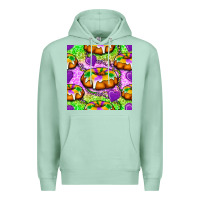 Seafoam Mardi Gras king cake seamless pattern Premium Hoodie - BundleAndBundleShop