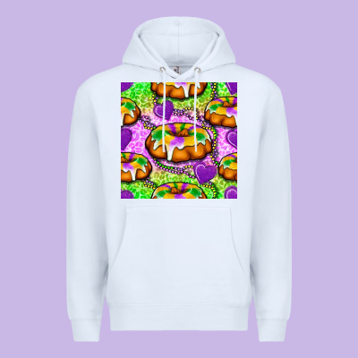 Mardi Gras King Cake Seamless Pattern Premium Hoodie Designed By Bundleandbundleshop