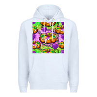 White Mardi Gras king cake seamless pattern Premium Hoodie - BundleAndBundleShop