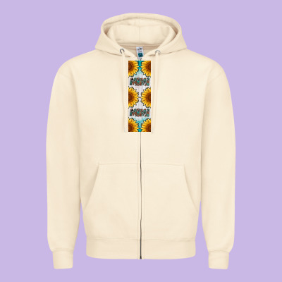 Mimi Sunflower Leopard  Pen Wrap Zipper Hoodie Designed By Artiststas